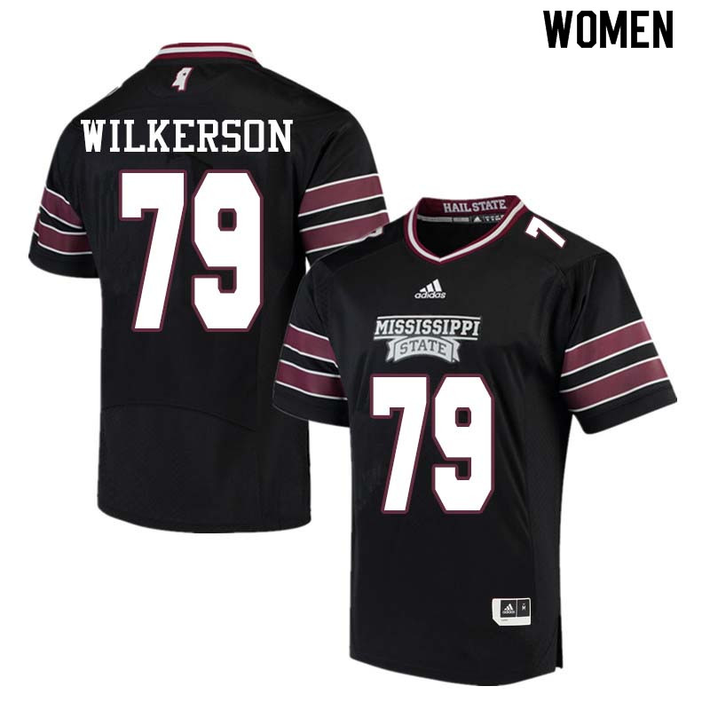 Women #79 Evans Wilkerson Mississippi State Bulldogs College Football Jerseys Sale-Black
